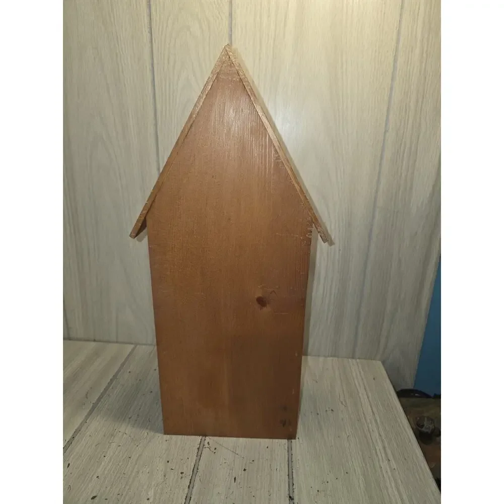 Vtg Wood Bird House Handmade Tissue Box Cover Farmhouse Cottagecore Country